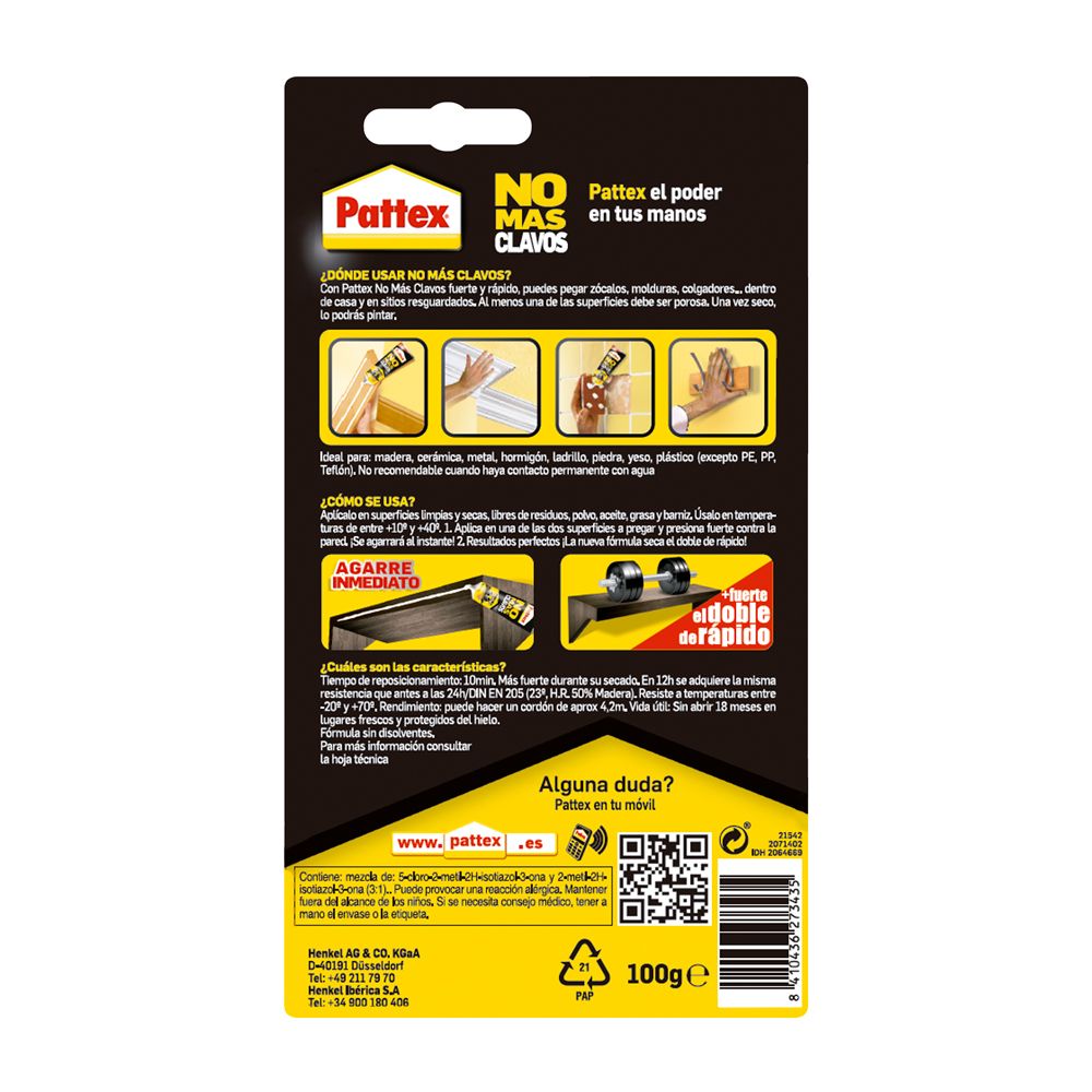 Pattex No Mas Clavos Blister 100g